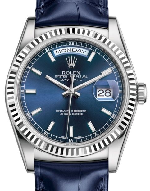 Rolex Day-Date 36 36 mm 118139BLSBL White Gold Blue
