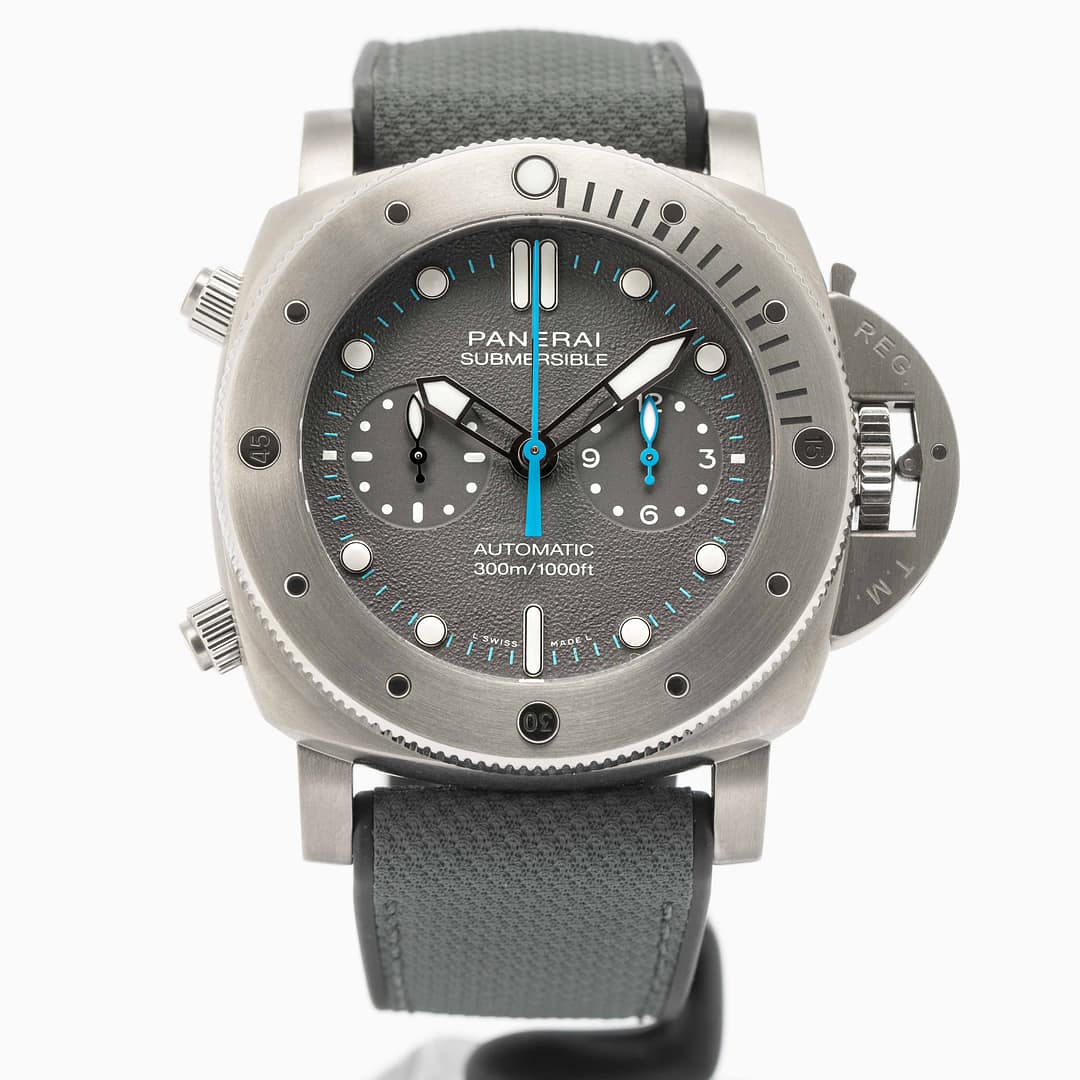 Panerai Submersible Chrono Flyback Jimmy Chin Edition Titanium 47mm Grey Dial Textile Fabric Rubber Strap PAM01208 - BRAND NEW