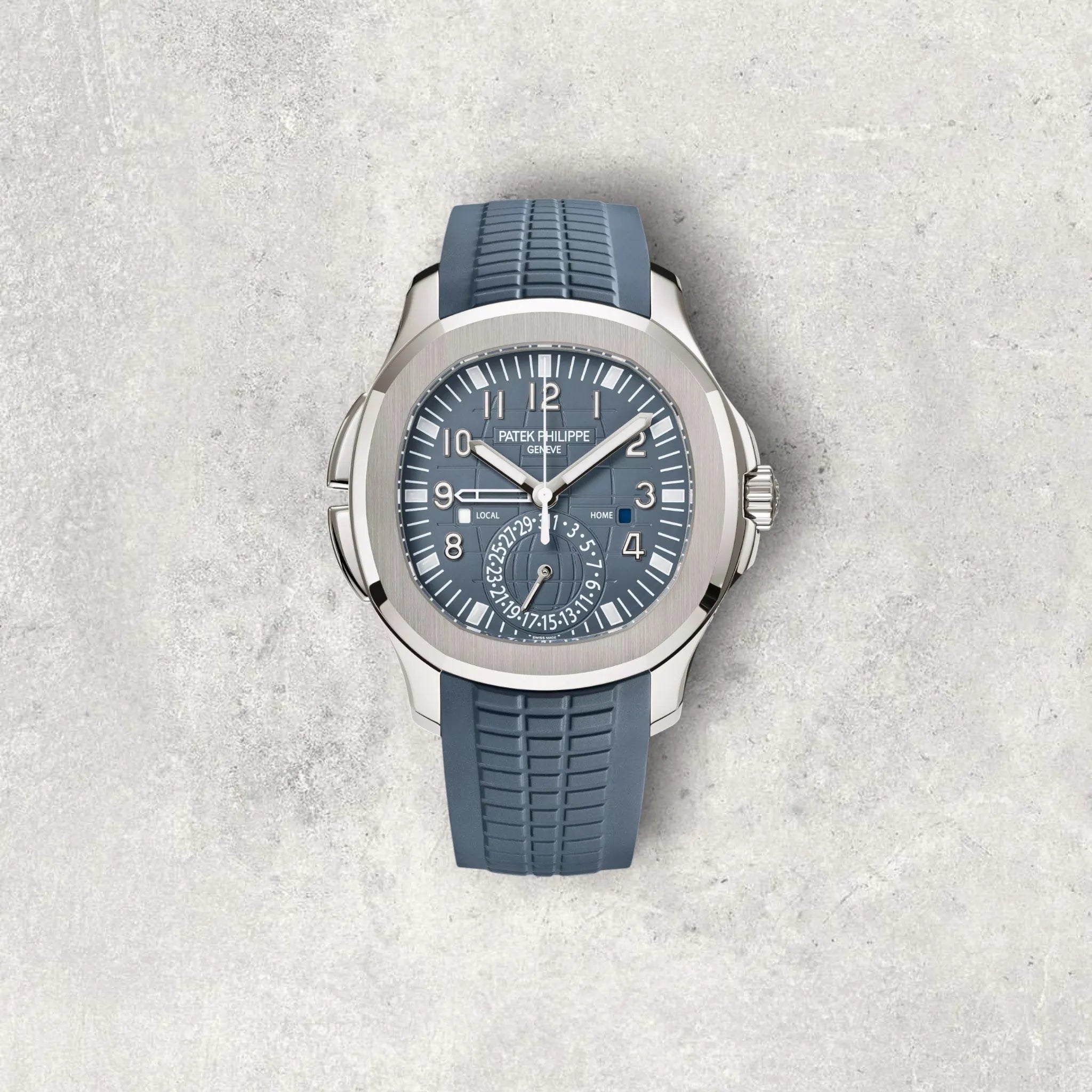 Patek Philippe Aquanaut 5164G-001 Travel Time White Gold Blue Dial