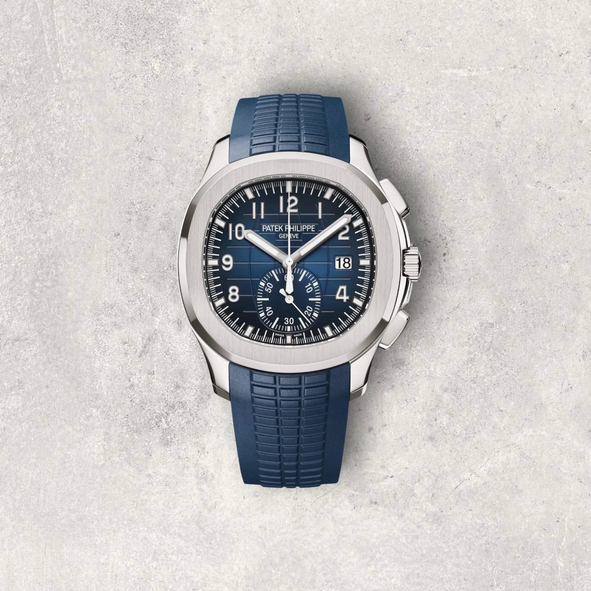 Patek Philippe Aquanaut 5968G-001 Chronograph Blue Dial White Gold