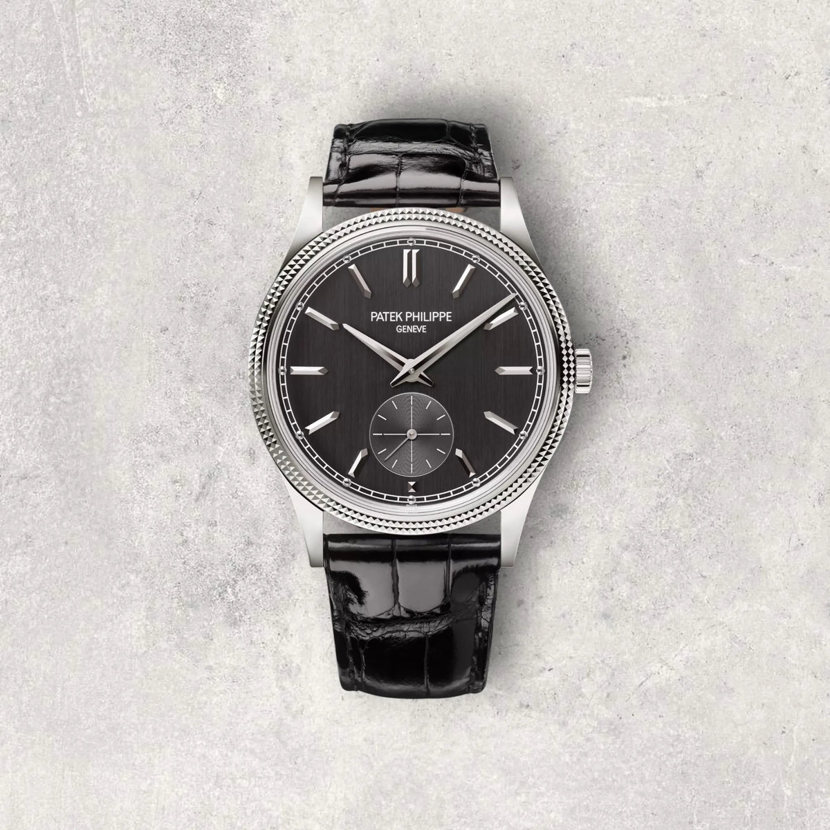 Patek Philippe Calatrava 6119G-001 in white gold with hobnail bezel, the current descendant of the vintage reference 3919