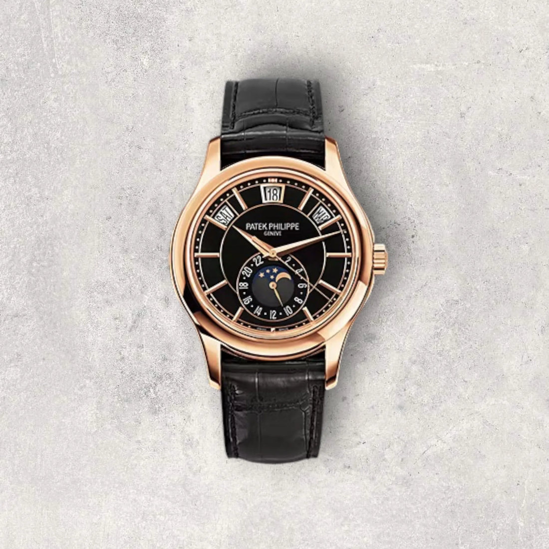 Patek Philippe Complications 5205R-010 Annual Calendar Rose Gold Black Dial