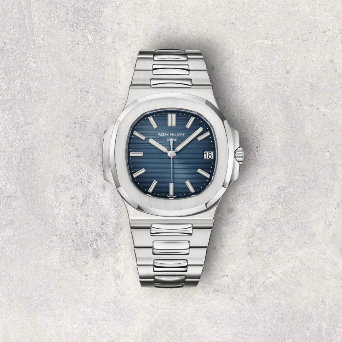 Pre-owned Patek Philippe Nautilus 5711/1A-010 in stainless steel with blue dial, the reference most used Patek buyers ask about