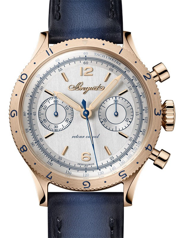 Breguet Type XX Chronographe 2075 Gold 38mm/Leather Silver Dial 2075BH/G9/398