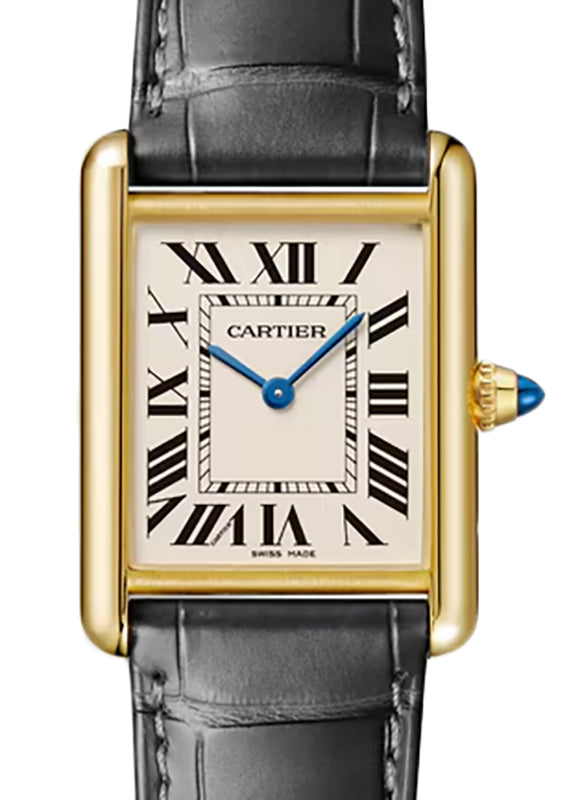Cartier Louis Large Quartz Yellow Gold Silver Dial WGTA0357