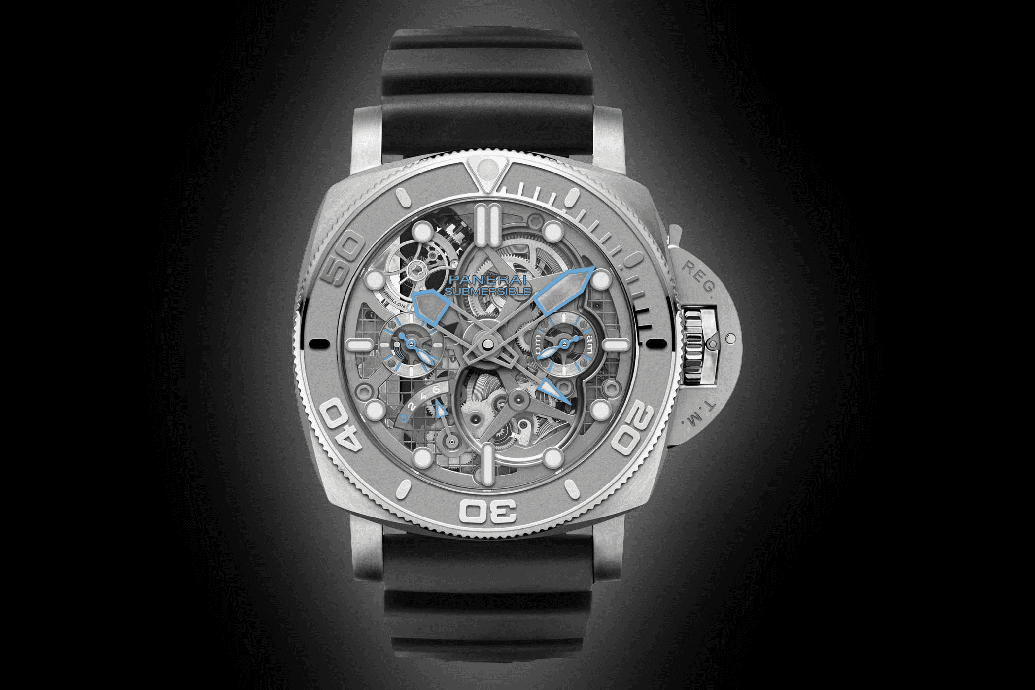 Panerai Submersible EcoPangaea? Tourbillon GMT Mike Horn Edition Steel 50mm Skeleton Dial Rubber Strap PAM01108 - BRAND NEW