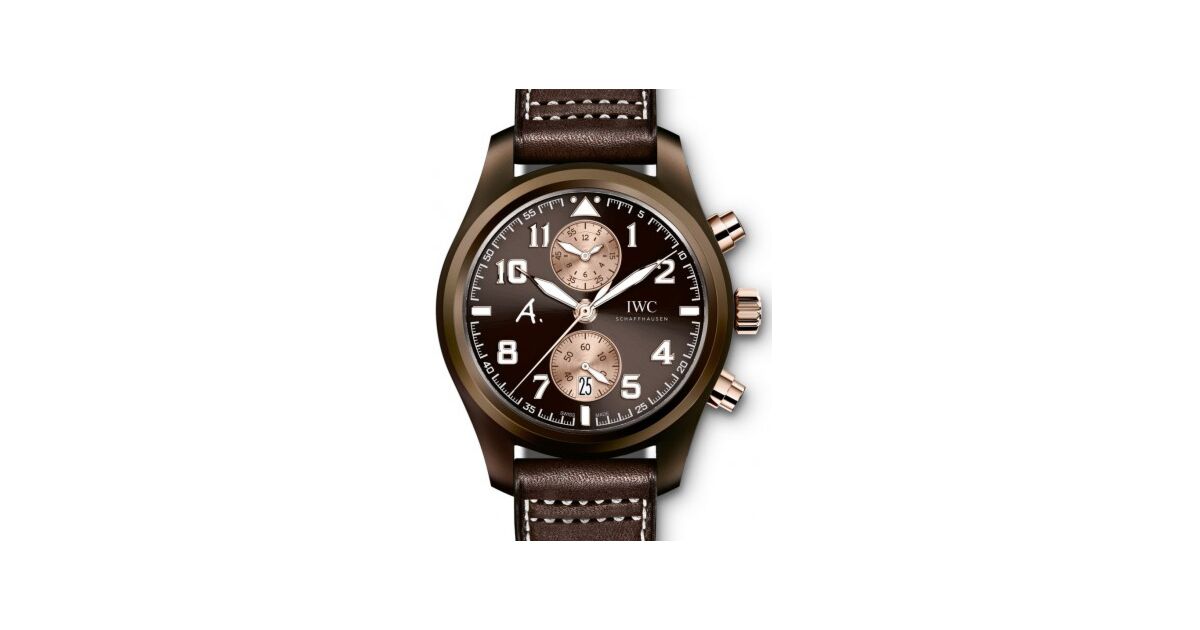 IWC Pilot's Watch Chronograph Edition The Last Flight IW388006 brown ceramic and red gold case