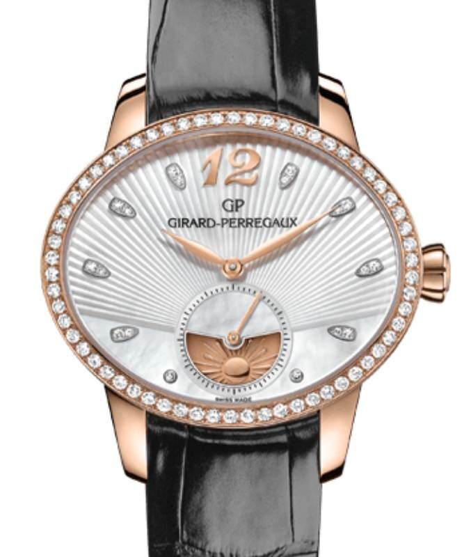 Girard-Perregaux Cat's Eye Day and Night 80488D52A751-CK6A in pink gold with diamond-set bezel and mother-of-pearl dial