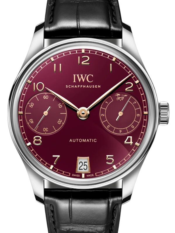 IWC Portugieser Automatic 42 IW501709 Year of the Horse in stainless steel with red dial and leather strap