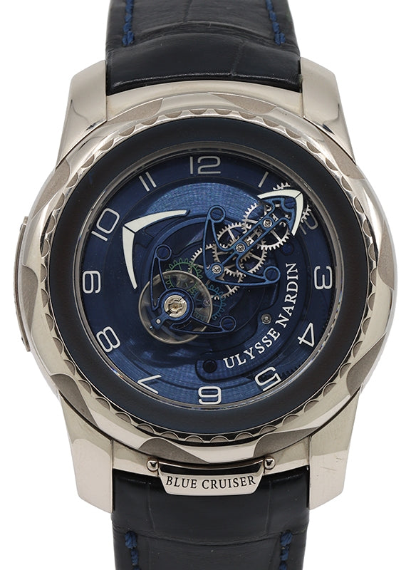 Ulysse Nardin Freak Blue Cruiser 2050-131/03 white gold tourbillon with blue dial and rotating bezel