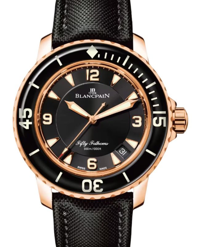 Blancpain Fifty Fathoms Automatique Red Gold 45mm Black Dial 5015 3630 52B - BRAND NEW