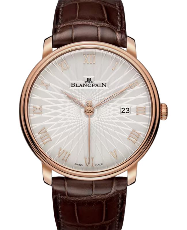 Blancpain Villeret Ultraplate Red Gold 40mm Stamped Opaline Dial Leather Strap 6651C 3642 55A - BRAND NEW