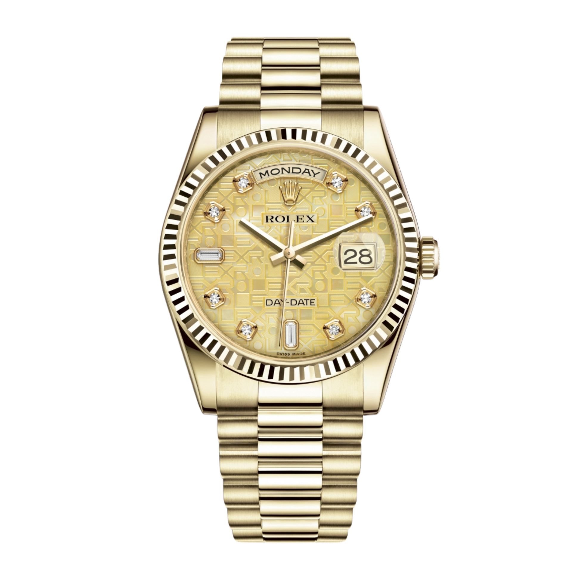 Rolex Day-Date 36 36 mm 118238-GLWAFO Yellow Gold Champagne