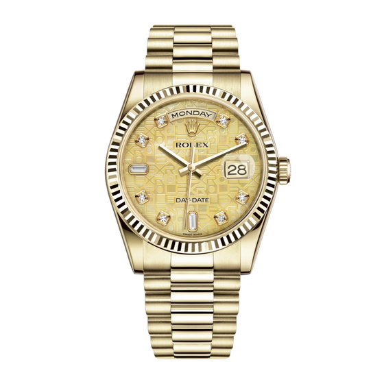 Rolex Day-Date 36 36 mm 118238-GLWAFO Yellow Gold Champagne