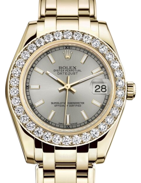 Rolex Pearlmaster 34 81298 Yellow Gold Diamond Bezel Pearlmaster Bracelet