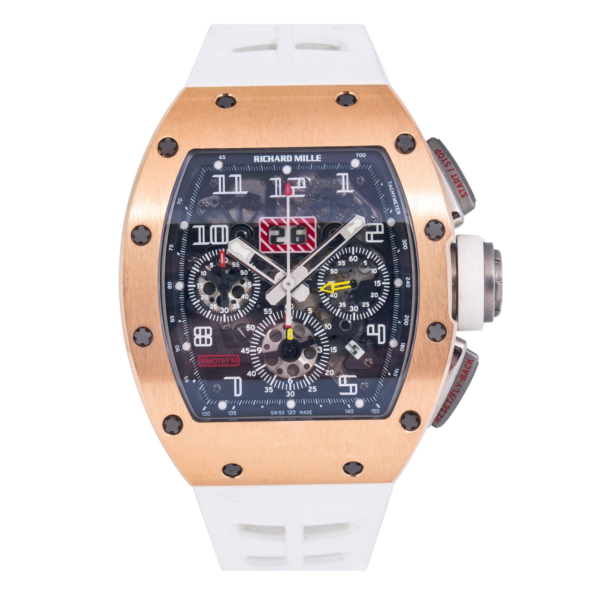 Richard Mille Automatic Flyback Chronograph Felipe Massa Rose Gold Ivory RM 011