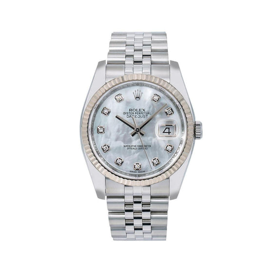Rolex Datejust 36 mm 116234WMOPJ Steel/White Gold/Diamonds White Mother of Pearl