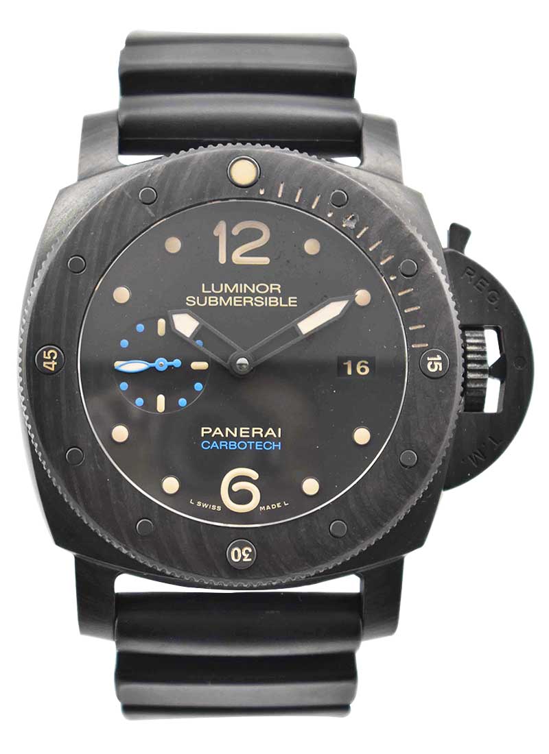 Panerai Submersible Carbotech? Carbon Fibre 47mm Black Dial Rubber Strap PAM00616 - BRAND NEW