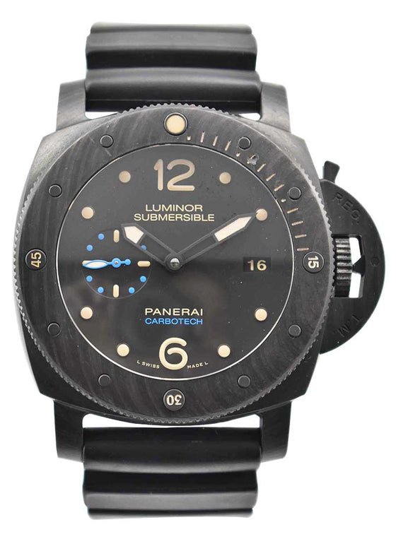 Panerai Submersible Carbotech Carbon Fibre 47mm Black Dial Rubber Strap PAM00616 - BRAND NEW