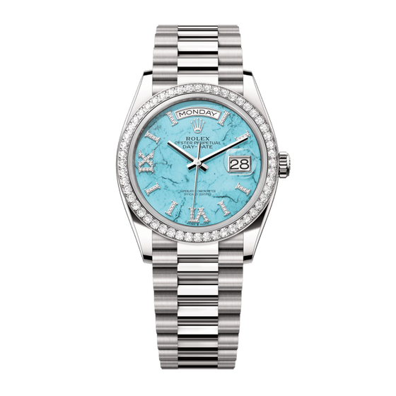 Rolex Day-Date 36 36 mm 128239IBC White Gold Ice Blue
