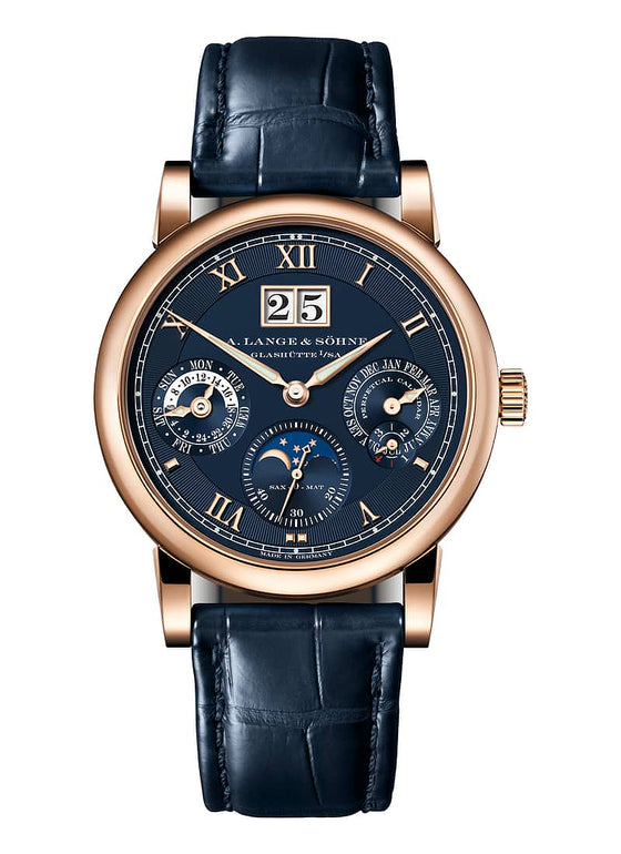 A Lange Sohne Saxonia Langematik Perpetual Pink Rose Gold 38.5mm Blue Dial 310.037 E - BRAND NEW