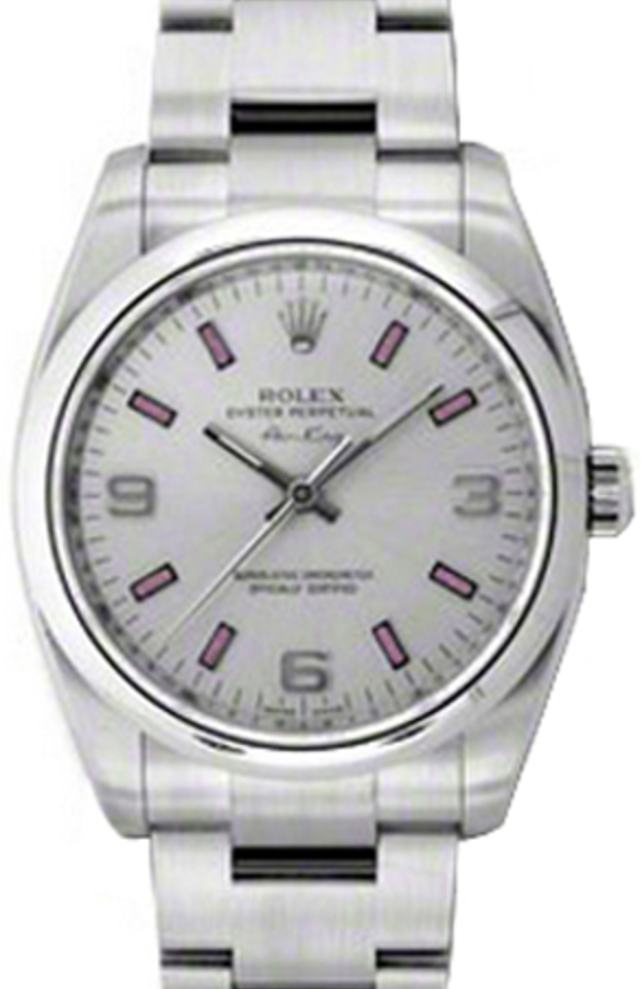 Rolex Air-King 114200-SLVBASO Silver Pink Arabic / Index Stainless Steel Oyster BRAND NEW