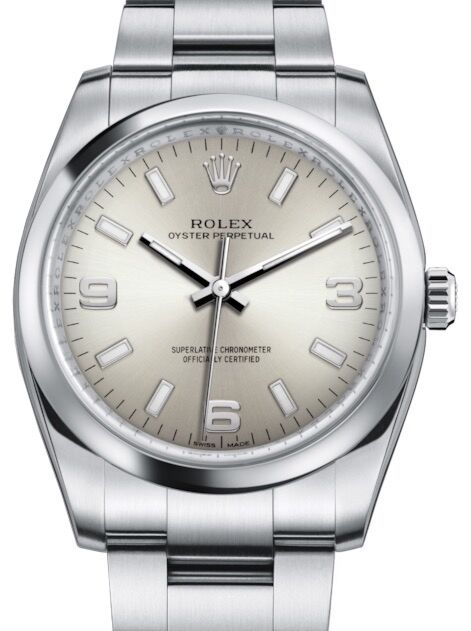 Rolex Oyster Perpetual 34 mm 114200SLV Steel Luminous