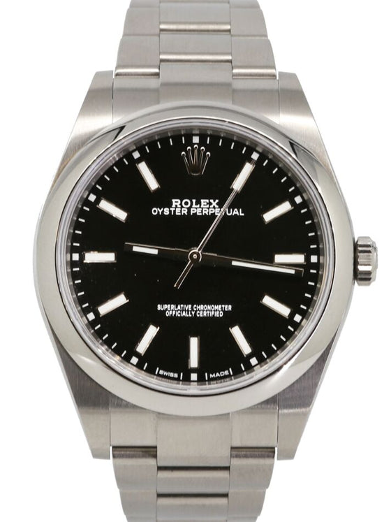 Rolex Oyster Perpetual 39 mm 114300-BLK1 Steel Luminous