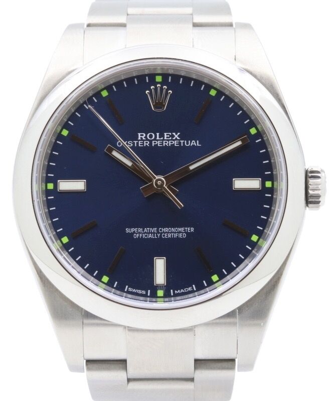 Rolex Oyster Perpetual 39 mm 114300BLU1 Steel Luminous
