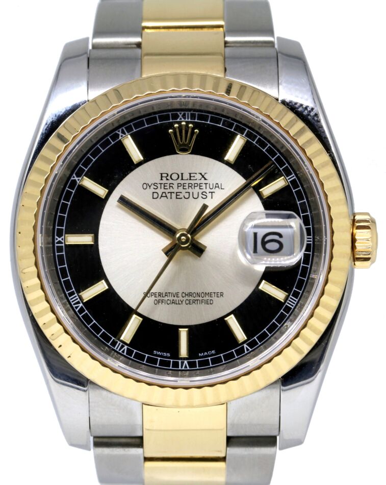 Rolex Datejust 36 36 mm 116233-BKSSFO z-1 Steel/Yellow Gold Black and Silver "Tuxedo"