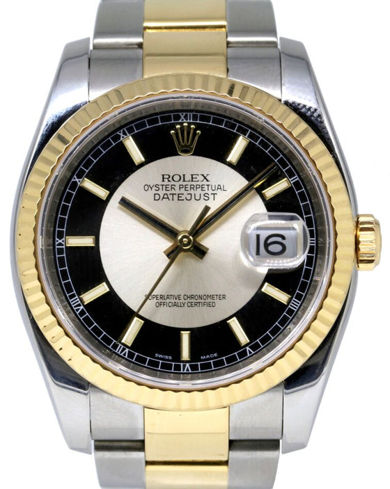 Rolex Datejust 36 36 mm 116233-BKSSFO z-1 Steel/Yellow Gold Black and Silver "Tuxedo"