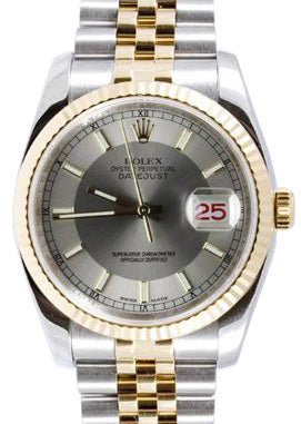 Rolex Datejust 36 116233-STSSFJ Steel with Silver Index Fluted Yellow Gold Stainless Steel Jubilee - BRAND NEW