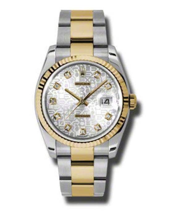 Rolex Datejust 36 36 mm 116234-STSSFJ Yellow Gold/Diamonds Silver