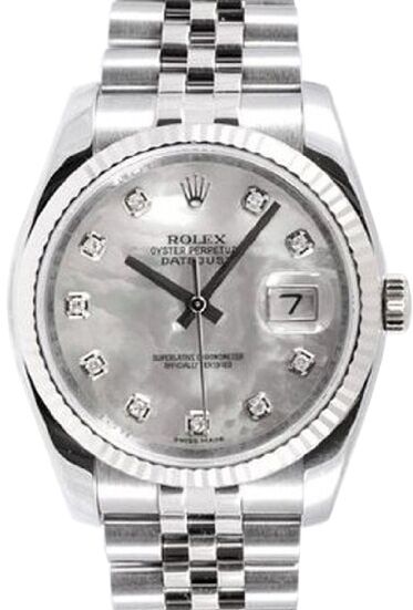 Rolex Datejust 36 36 mm 116234-MOPDFJ Yellow Gold/Diamonds White Mother of Pearl