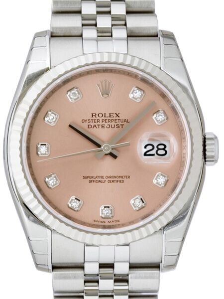 Rolex Datejust 36 36 mm 116234-PNKDFJ Yellow Gold/Diamonds Pink