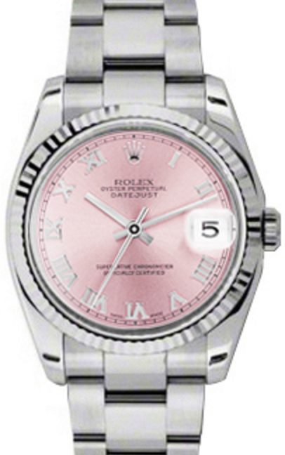 Rolex Datejust 36 36 mm 116234-PNKRFO White Gold/Diamonds Black/Golden