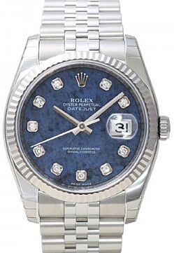 Rolex Datejust 36 36 mm 116234-SDLDFJ Yellow Gold/Diamonds Blue