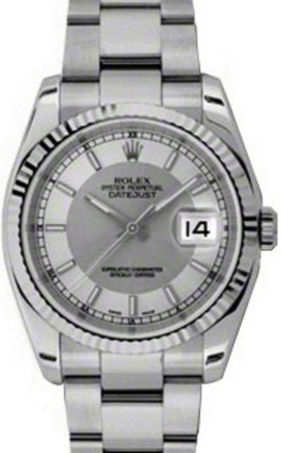 Rolex Datejust 36 36 mm 116234-STSSFO Yellow Gold/Diamonds Silver