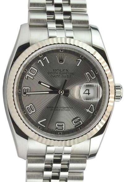 Rolex Datejust 36 36 mm 116234-SVCAFJ Yellow Gold/Diamonds Silver