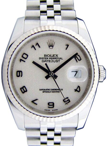 Rolex Datejust 36 36 mm 116234-WHTAFJ Yellow Gold/Diamonds White