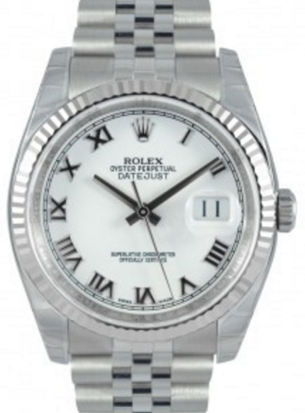 Rolex Datejust 36 mm 116234-WHTRFJ White Gold/Diamonds Black/Golden