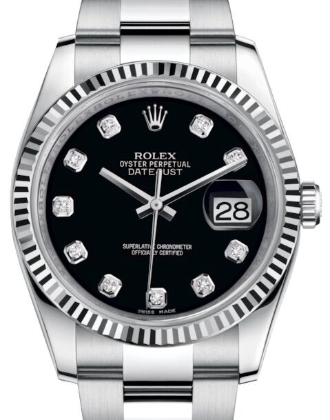 Rolex Datejust 36 36 mm 116234BLDO Yellow Gold/Diamonds Black