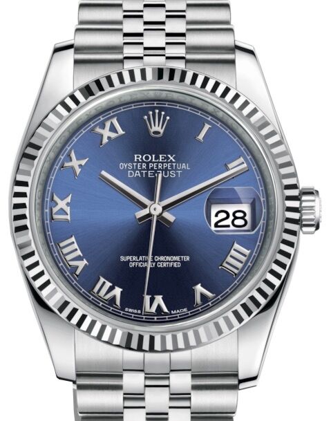 Rolex Datejust 36 36 mm 116234BLRJ Yellow Gold/Diamonds Blue