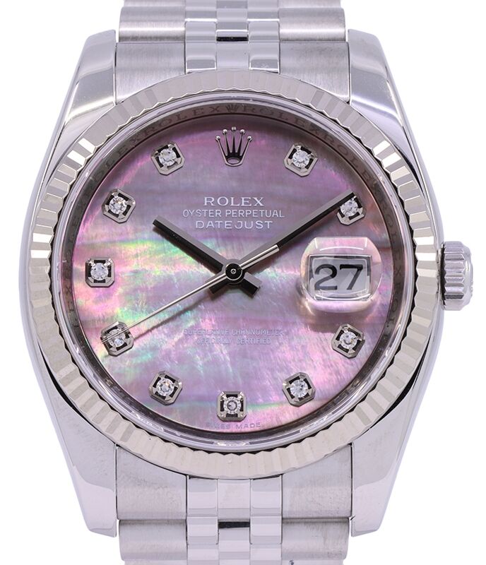 Rolex Datejust 36 36 mm 116234BMDJ Steel/White Gold Black Mother of Pearl