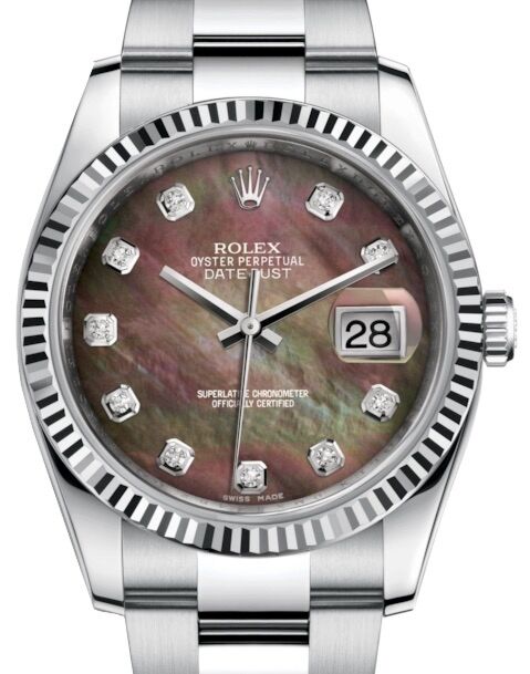 Rolex Datejust 36 36 mm 116234BMDO Yellow Gold/Diamonds Black Mother of Pearl