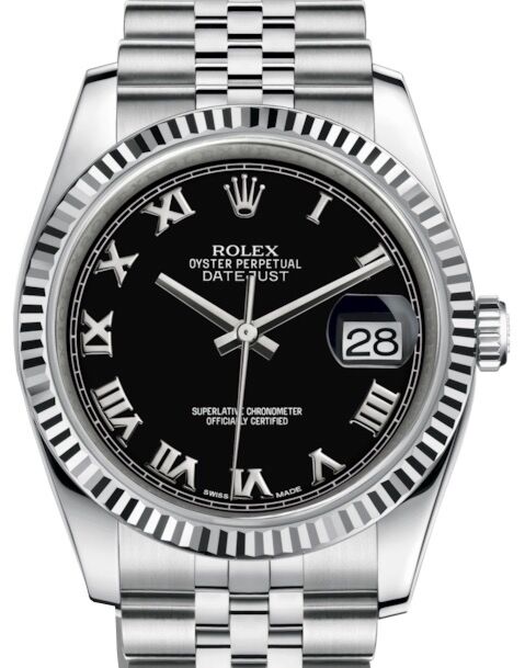 Rolex Datejust 36 mm 116234BRJ Yellow Gold/Diamonds Black