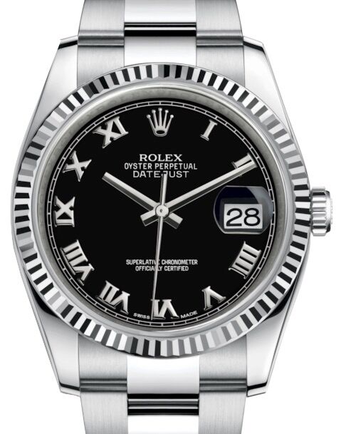 Rolex Datejust 36 36 mm 116234BRO Yellow Gold/Diamonds Black