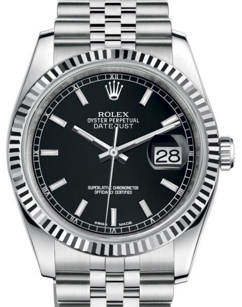 Rolex Datejust 36 36 mm 116234BSJ Yellow Gold/Diamonds Black