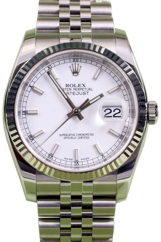 Rolex Datejust 36 mm 116234WSJ1 Yellow Gold/Diamonds White