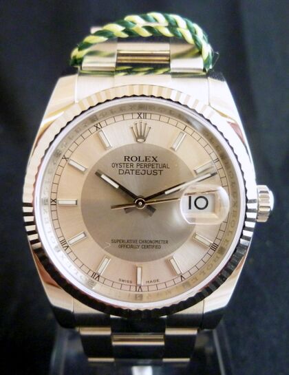 Rolex Datejust 36 mm 116234 slvr rmn-2 Yellow Gold/Diamonds Black/Golden